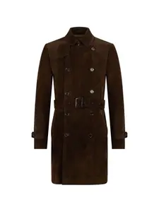 Пальто-накидка с поясом и двубортной застежкой Moorer, коричневый
