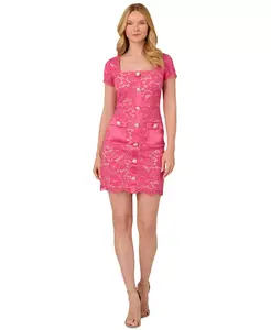 Женское кружевное платье на пуговицах Adrianna Papell, розовый