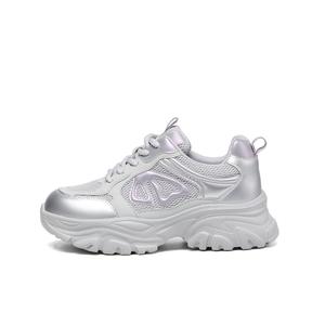 Дышащие низкие массивные кроссовки для увеличения роста для женщин Ritai, Beige Gold