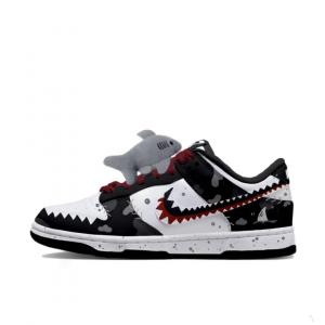 Nike Кроссовки для скейтбординга Dunk Abrasion Resistant низкие Unisex черные белые серые