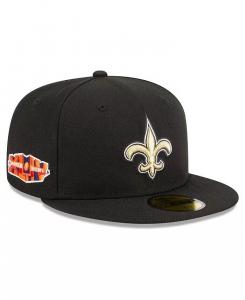 Мужская черная приталенная шляпа New Orleans Saints с основной нашивкой 59FIFTY New Era, черный