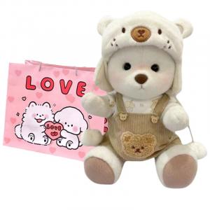 Милый плюшевый медведь-воин с подвижными суставами, высота 30 см Click, белый