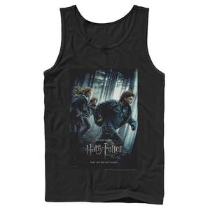 Мужская майка с изображением Гарри Поттера «Дары смерти», групповой снимок, майка с графическим изображением Harry Potter, черный