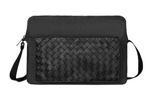 Сумка-мессенджер из овчины, наплечная сумка мужская черная Bottega Veneta