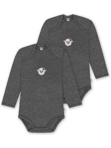 Normani Outdoor Sports Комплект из 2 детских боди с длинными рукавами из мериносовой шерсти, цвет антрацит, Окленд