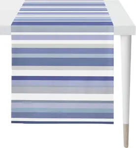 APELT дорожка для стола "3901 OUTDOOR, летнее украшение, лето ", (1 шт.), цифровая печать, в полоску 48х140 см, синий/белый