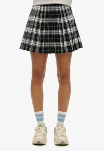 Мини-Юбка в клетку с плиссировкой Superdry & Co, Black/White Check