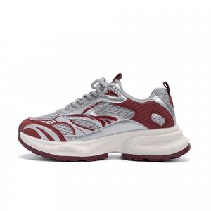 HUANQIU Синтетические кожаные кроссовки мужские низкие массивные с эффектом увеличения роста, устойчивые к истиранию, дышащие, серо-красные