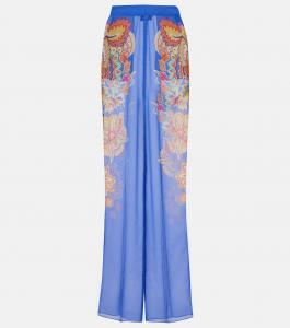 Широкие брюки с узором пейсли Etro, Stampa F. Do Azzurro