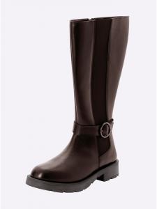 Коричневые сапоги с широким голенищем sheego