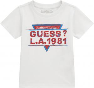 GUESS Мужская футболка с коротким рукавом и принтом Eco, Pure White