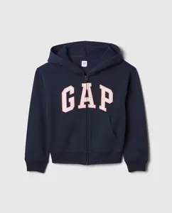 Детская толстовка с капюшоном и логотипом на груди Gap, темно-синий