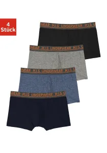 Боксеры H.I.S (упаковка, 4 шт.), для мальчиков, с тканым поясом в крапинку с логотипом, синий