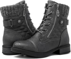 Женские ботильоны GLOBALWIN, модные ботинки в стиле милитари, осенние сапоги для женщин, удобные, с низким каблуком, 2121 Grau