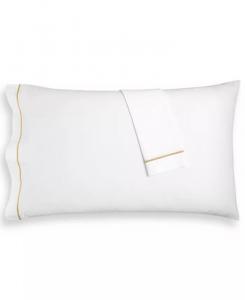 Пара итальянских наволочек из 100% хлопка из перкаля, King Hotel Collection, золотой