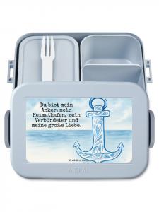 Mr. & Mrs. Panda Дизайн Bentobox Anchor Blue с надписью в пастельно-голубом цвете