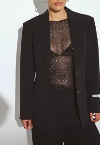 Блузка со стразами Na-Kd, Black/Silver