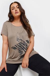 Футболка с блестками в виде сердца Yours Curve, коричневый