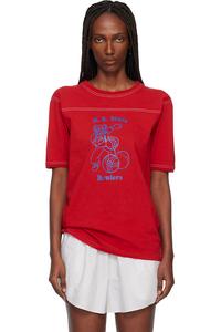 Хлопковая университетская футболка Maison Margiela, красный