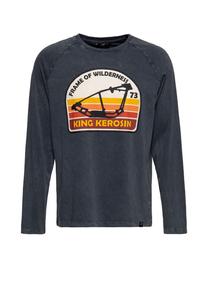 Лонгслив с принтом Frame Of Wilderness спереди KING KEROSIN, черный