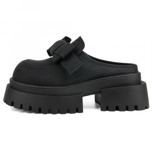 WENPU Женские тапочки с закрытым носком черные, цвет Black