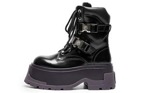 Женские ботинки мартин короткие до середины икры BLOCCO5, черно-фиолетовые