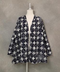 Хлопковый кардиган с круговым узором Studio Picone, цвет White X Navy (190)