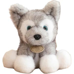 Плюшевая кукла Growth Companion с щенками, высота 22 см Mr. Toy, светло-серый