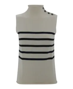 Белый вязаный жилет с высоким воротником Weekend Max Mara, серый