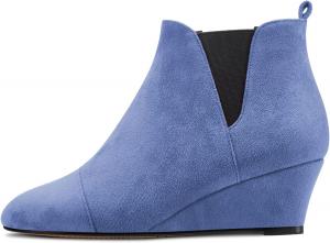 Женские ботильоны Castamere с массивным каблуком, средней высоты, круглым носком, на щиколотке, короткие, без застежки, классические для платья, вечеринки и офиса, каблук 2,0 дюйма, Blue