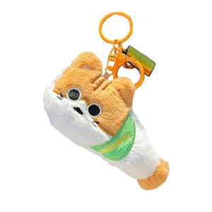 Плюшевый кулон в виде милого кота и рыбки, высота 6см Bowl