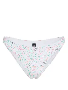 Плавки бикини с завышенной талией и принтом Karl Lagerfeld, белый