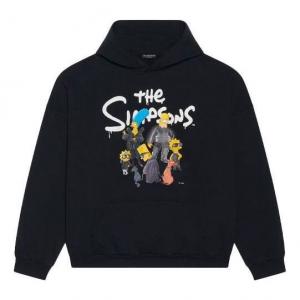 Худи Balenciaga x THE SIMPSONS Cotton Hoodie Wide Fit 'Black', черный