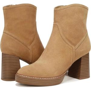 Женские замшевые ботильоны Naturalizer Orlean, золотисто-карамельного цвета, на блочном каблуке, модель Lion904