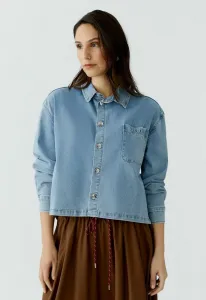 Блузка на пуговицах Oui, Blue Denim