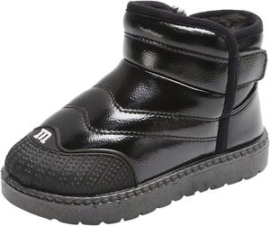 Сапоги для девочек и мальчиков, теплые зимние, с молнией, шнуровкой, водонепроницаемые, боевые ботинки, модные снегоступы, водонепроницаемые шнурованные утинные сапоги JEUROT, Black