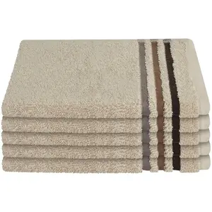 Гостевые полотенца Skyline Color из 100% хлопка с элегантной полосатой каймой MADE IN GREEN by OEKO-TEX Schiesser, песочный
