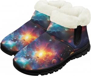 Мальчики Девочки Зимние теплые ботинки Нескользящие легкие уличные ботинки для ходьбы в холодную погоду Chririnla, Galaxy