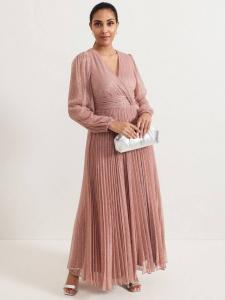 Миниатюрное плиссированное макси-платье harper shimmer Phase Eight, цвет Pale Pink