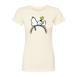 Юниорская облегающая футболка Peanuts Snoopy Rainbow Licensed Character