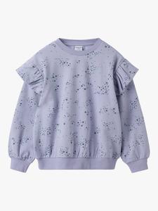 Детский хлопковый свитер с рюшами на плечах Polarn O. Pyret, Sweet Lavender