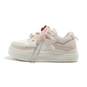 Абразивостойкие дышащие лоу-топ скейтборд кроссовки women's MEAKKEA, мягкий белый