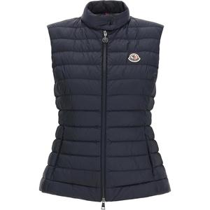 Moncler Стеганый жилет с высоким воротником, Marine Blue