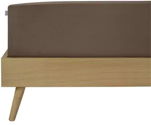 Простыня Schiesser "Finni" из согревающего хлопка, для матрасов высотой до 18 см, зеленого цвета 180х200 см, 1 шт., коричневый