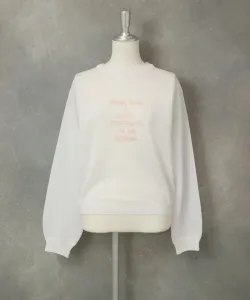 Вязаный свитер с вышивкой пайетками Studio Picone, цвет White(090)