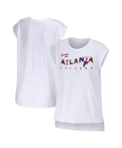 Женская футболка White Atlanta Falcons Greeting From Muscle Wear By Erin Andrews
