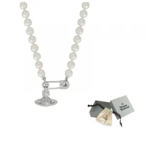 Vivienne Westwood Латунное стеклянное ожерелье женское серебро