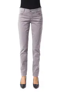 Серые хлопковые женские брюки BLU BYBLOS