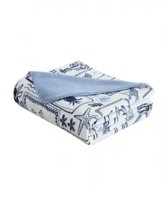 Плюшевый плед «Пляжный коллаж», 178 x 127 см Nautica, Deep Sea