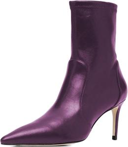Женские ботильоны на среднем каблуке-стилетто, зауженный носок, без застежки, для вечеринки, работы и повседневной носки, размеры США 4-16 Wo wagas, Purple